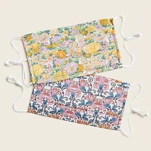 J. Crew 2 Pack Of Nonmedical Pleated Face Masks In Liberty Prints